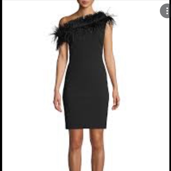 Vince Camuto Dresses & Skirts - Vince Camuto Womens Asymmetric Feathered Cocktail Dress